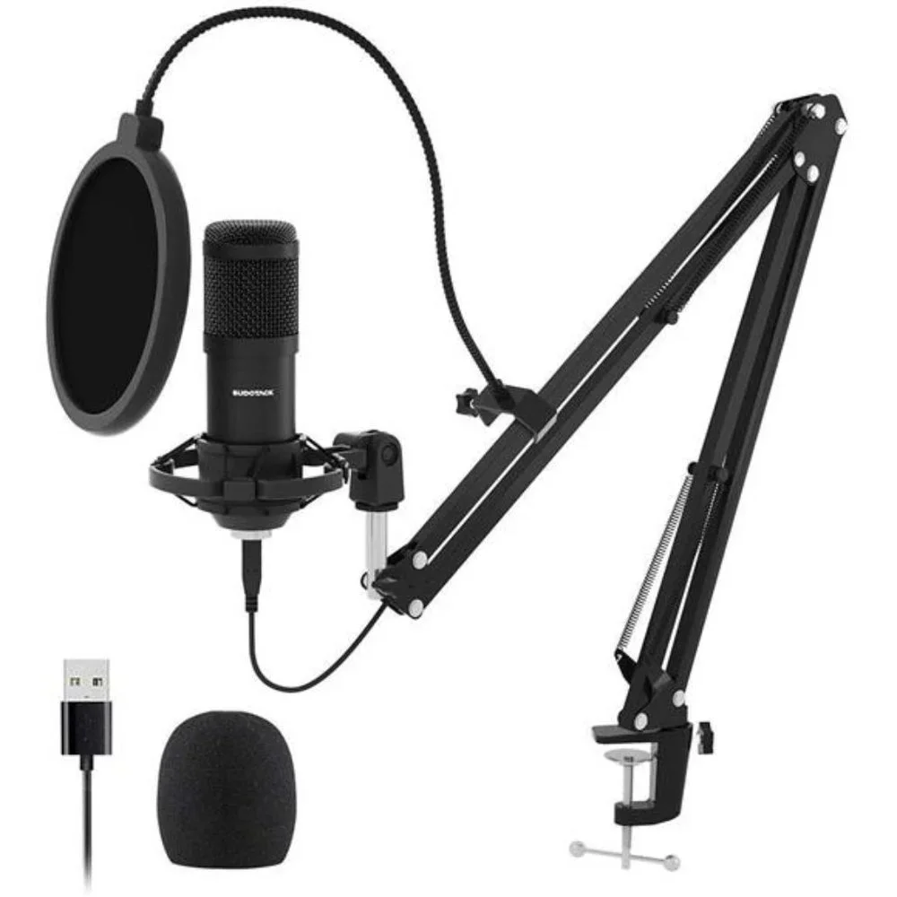 USB Streaming Podcast PC Microphone, Professional 192KHZ/24Bit Studio Cardioid
